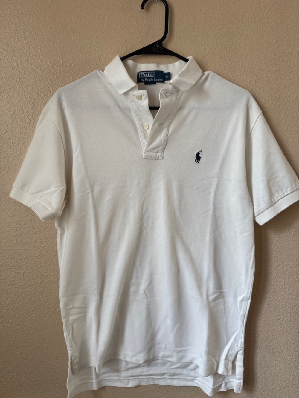 Polo by Ralph Lauren Men’s White Polo with Navy Logo